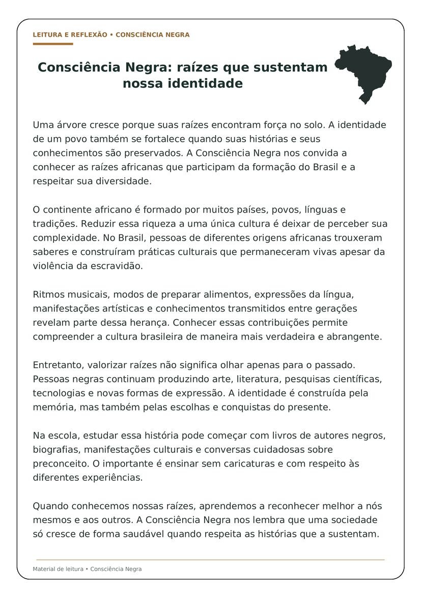 Textos sobre Consciência Negra do 6º ao 9º Ano para Imprimir para baixar página 4